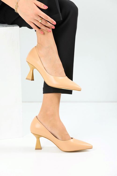 Kadın Bena Topuklu Ayakkabı Şampanya Stıletto MR5051