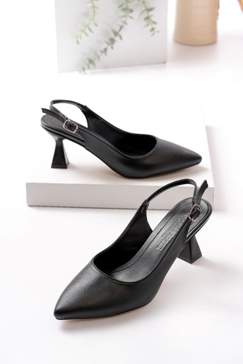 Kadın Harmony Arkası Açık Stiletto Ayakkabı Şampanya Topuk MR5090