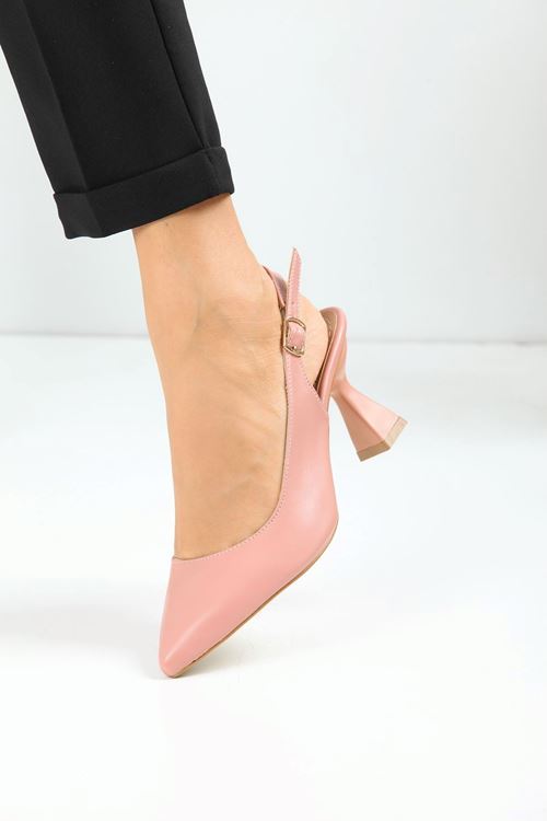 Kadın Harmony Arkası Açık Stiletto Ayakkabı Şampanya Topuk MR5090