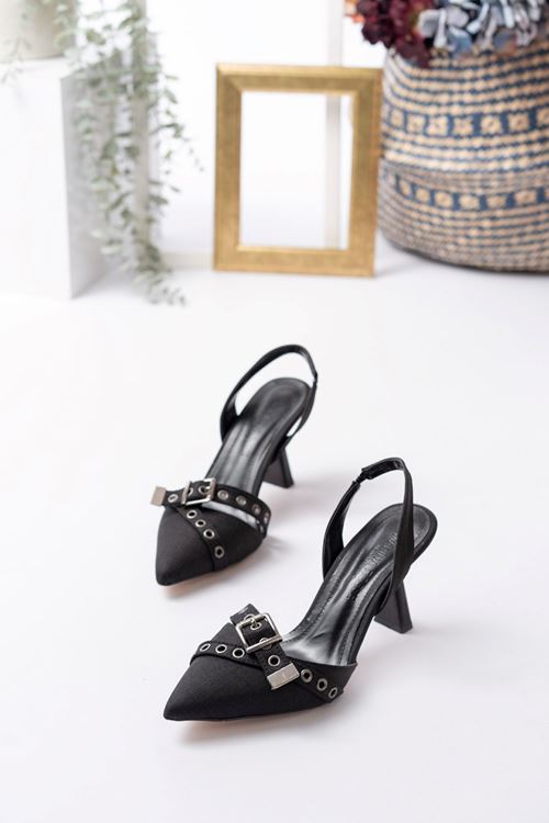 Kadın Shoevana Kot Klasik Topuklu Ayakkabı MR5166