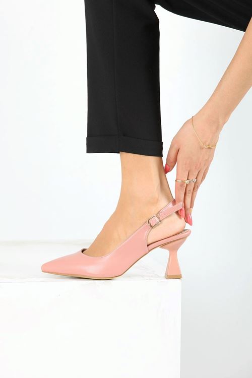 Kadın Harmony Arkası Açık Stiletto Ayakkabı Şampanya Topuk MR5090