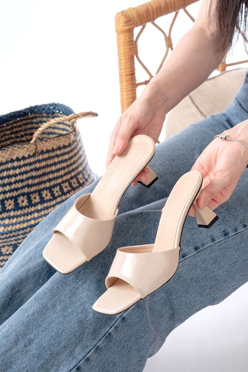 Kadın Lena Metalik Zara Cilt Terlik MR5107