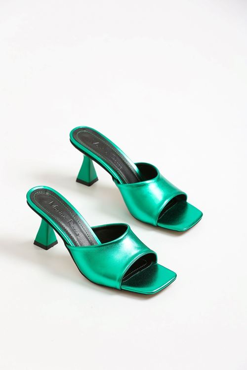 Kadın Lena Metalik Zara Cilt Terlik MR5107