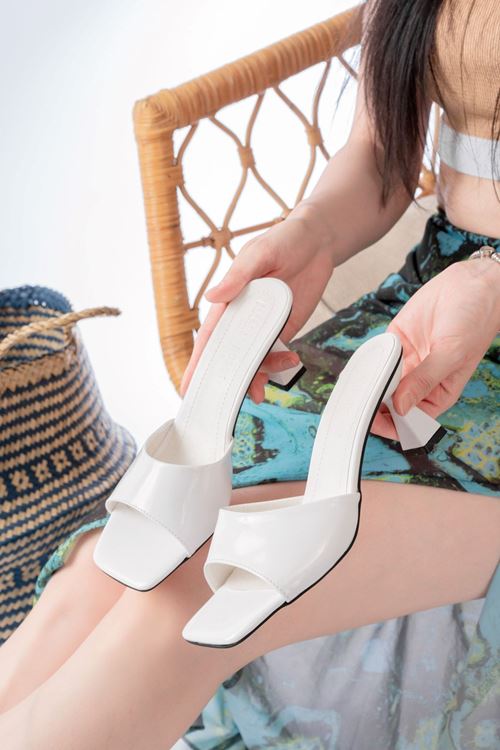 Kadın Lena Metalik Zara Cilt Terlik MR5107