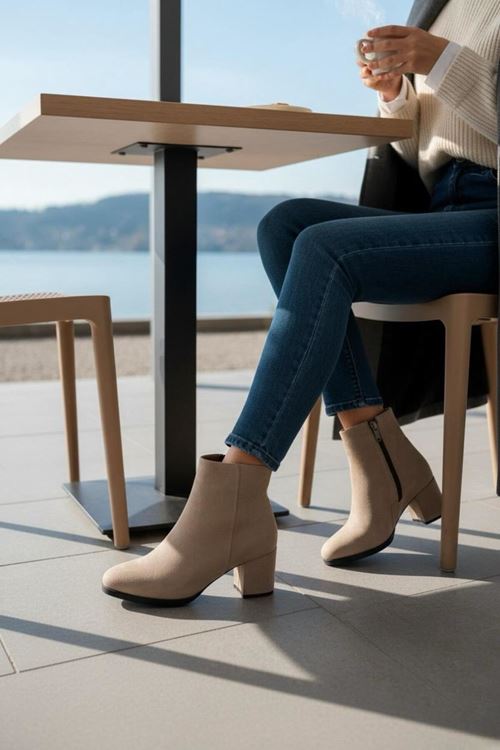 Kadın Liva Düz Topuklu Kısa Bot MR5112