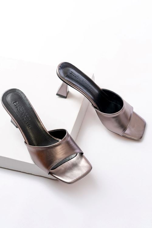 Kadın Lena Metalik Zara Cilt Terlik MR5107