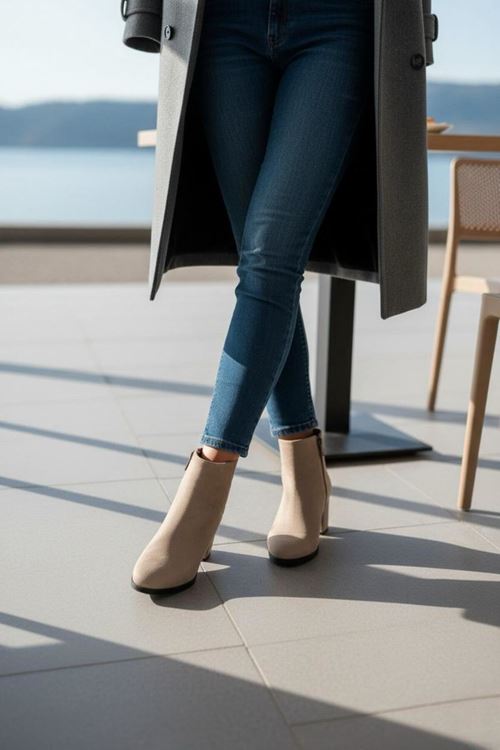 Kadın Liva Düz Topuklu Kısa Bot MR5112