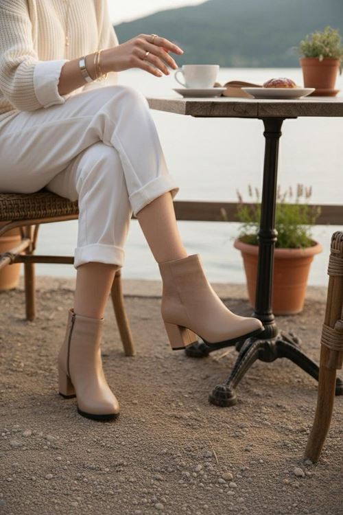 Kadın Liva Düz Topuklu Kısa Bot MR5112