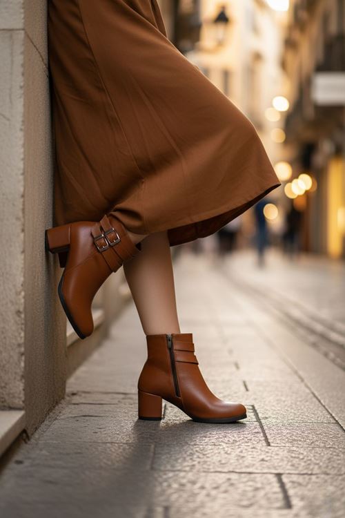 Kadın Hermina Çift Tokalı Kısa Bot MR5092