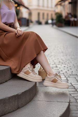 Garantili Tetra Günlük Ortopedik Kadın Sneaker Spor Ayakkabı MR5026