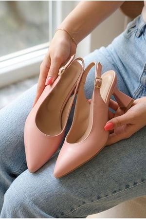 Kadın Harmony Arkası Açık Stiletto Ayakkabı Şampanya Topuk MR5090