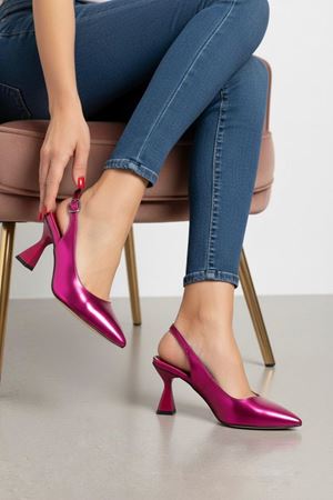 Kadın Harmony Arkası Açık Stiletto Ayakkabı Şampanya Topuk MR5090