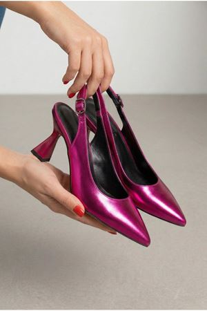 Kadın Harmony Arkası Açık Stiletto Ayakkabı Şampanya Topuk MR5090