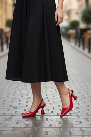 Kadın Harmony Arkası Açık Stiletto Ayakkabı Şampanya Topuk MR5090