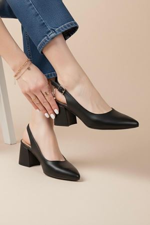 Kadın Louisa Cilt Arkası Açık Klasik Topuklu Ayakkabı MR5119