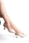 Kadın Harmony Arkası Açık Stiletto Ayakkabı Şampanya Topuk MR5090