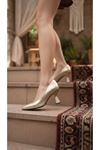 Kadın Bena Topuklu Ayakkabı Şampanya Stıletto MR5051