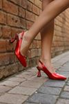 Kadın Harmony Arkası Açık Stiletto Ayakkabı Şampanya Topuk MR5090