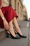 Kadın Harmony Arkası Açık Stiletto Ayakkabı Şampanya Topuk MR5090