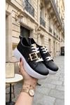 Lusi Siyah Kemer Gold Detaylı Günlük Ortopedik Sneaker 